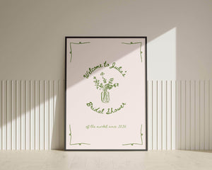 BeyzaLab - Canva Template Greenery Bridal Shower Welcome Sign