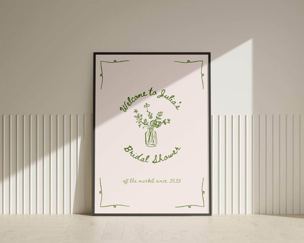 BeyzaLab - Canva Template Greenery Bridal Shower Welcome Sign