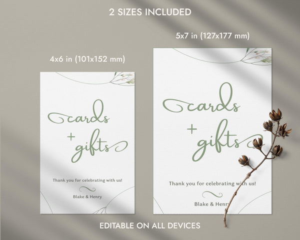 BeyzaLab Greenery Cards and Gifts Sign