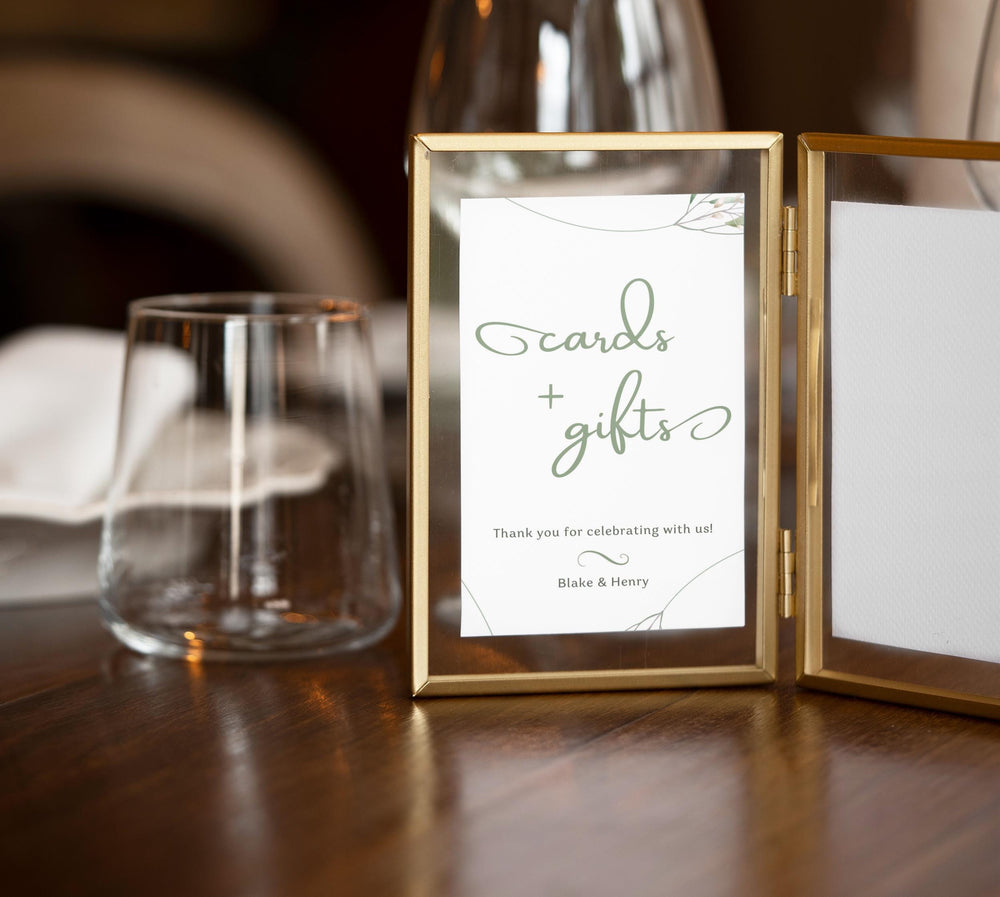 BeyzaLab Greenery Cards and Gifts Sign