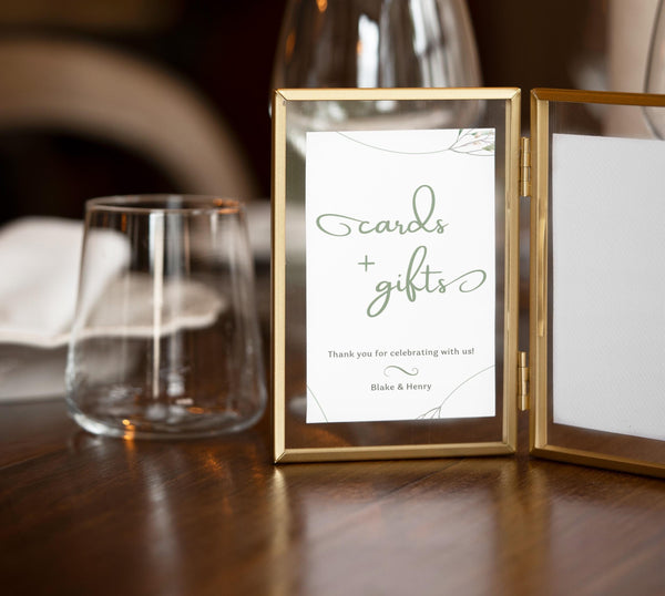 BeyzaLab Greenery Cards and Gifts Sign