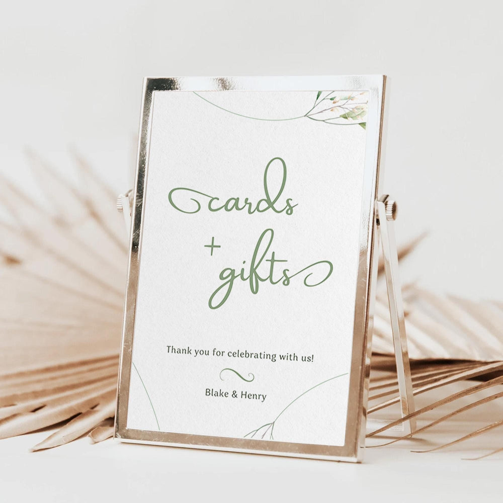 BeyzaLab Greenery Cards and Gifts Sign