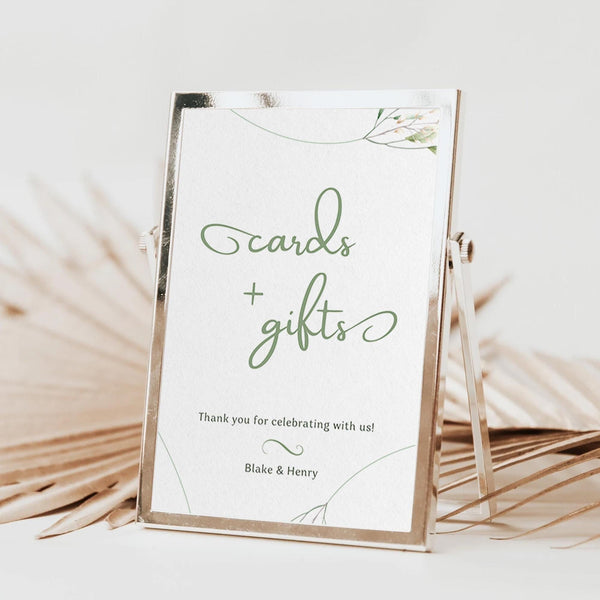 BeyzaLab Greenery Cards and Gifts Sign
