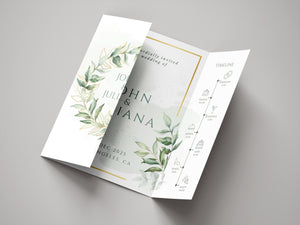 BeyzaLab Greenery Gatefold Wedding Invitation
