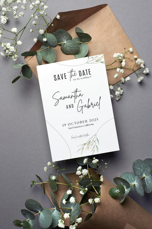 BeyzaLab Greenery Save The Date Invite