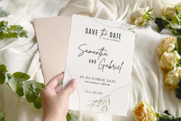 BeyzaLab Greenery Save The Date Invite