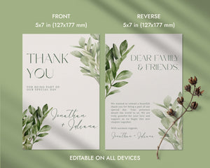 BeyzaLab Greenery Thank You Cards