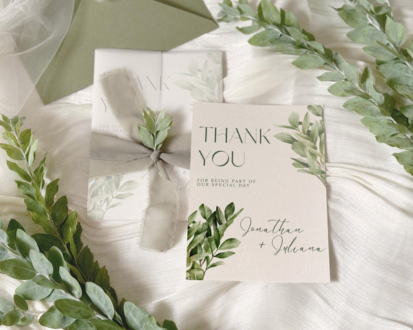 BeyzaLab Greenery Thank You Cards