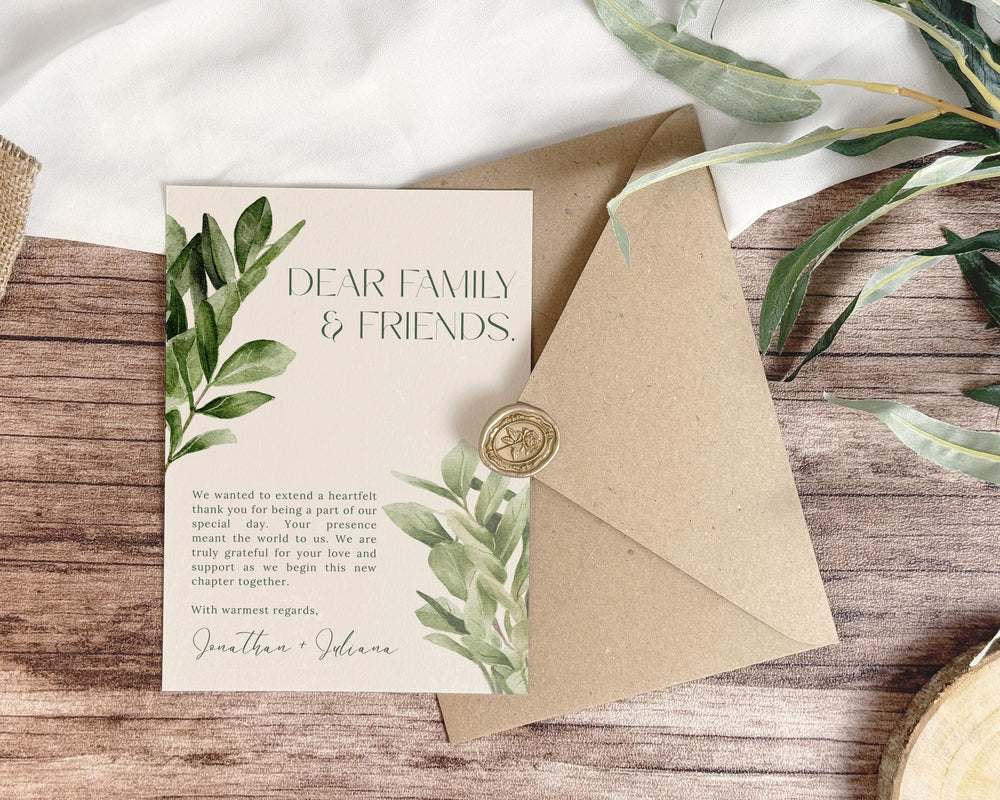 BeyzaLab Greenery Thank You Cards