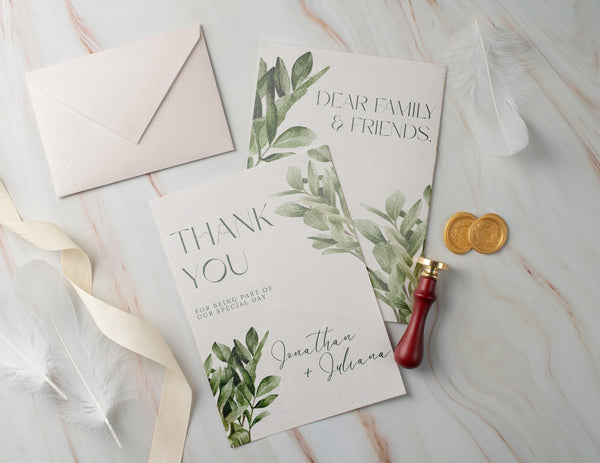 BeyzaLab Greenery Thank You Cards