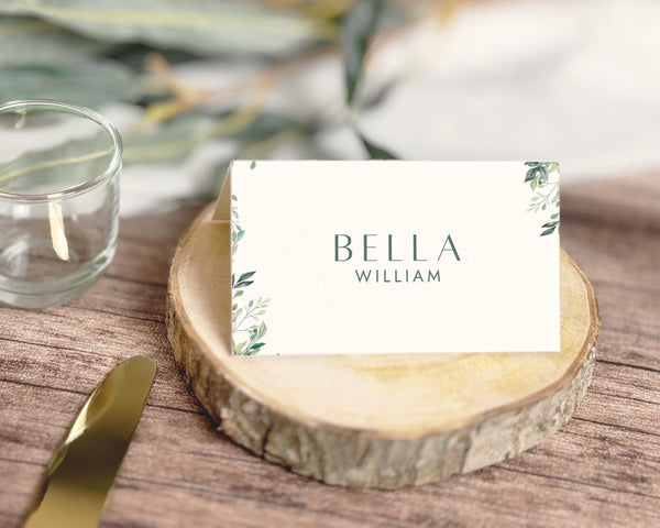 BeyzaLab Greenery Wedding Place Cards