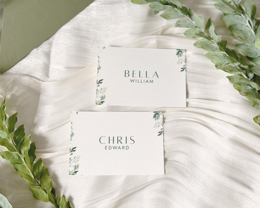 BeyzaLab Greenery Wedding Place Cards