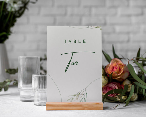 BeyzaLab Greenery Wedding Table Numbers
