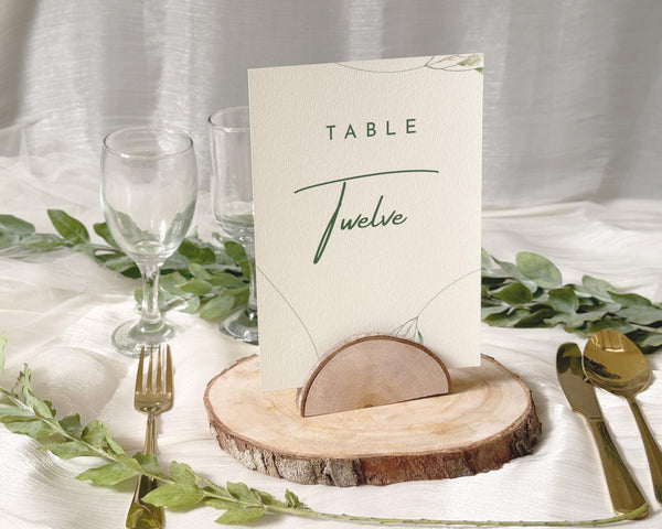 BeyzaLab Greenery Wedding Table Numbers