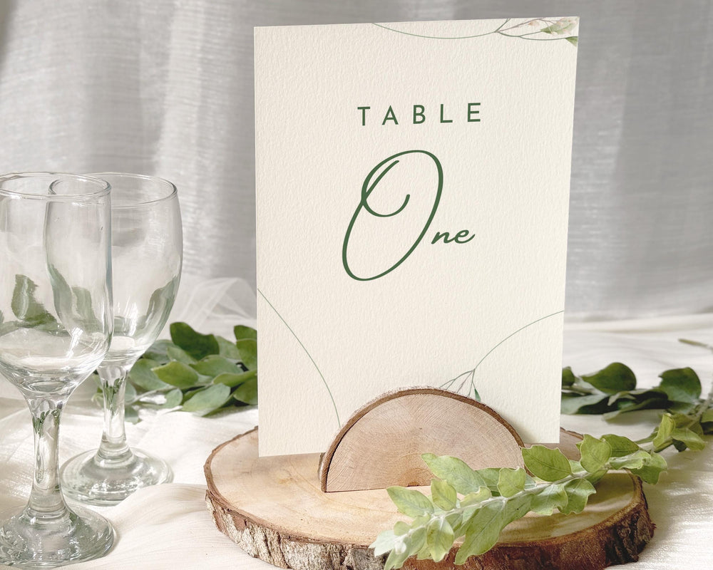 BeyzaLab Greenery Wedding Table Numbers