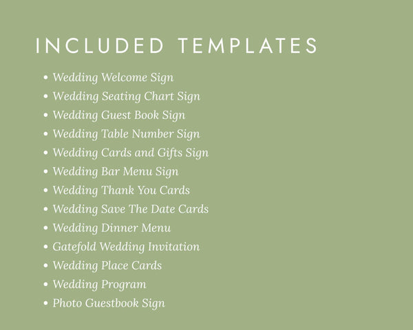 BeyzaLab Greenery Wedding Template Bundle