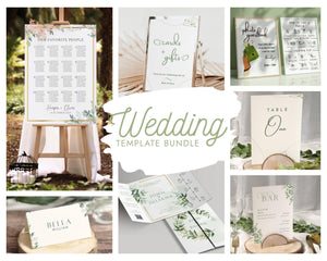 BeyzaLab Greenery Wedding Template Bundle