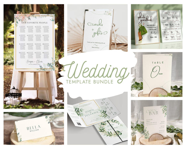 BeyzaLab Greenery Wedding Template Bundle