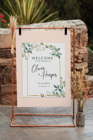 BeyzaLab Greenery Wedding Welcome Sign