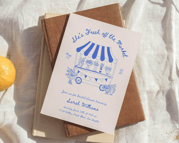 Instant Download - Canva Template Hand Drawn Fresh Off The Market Invitation