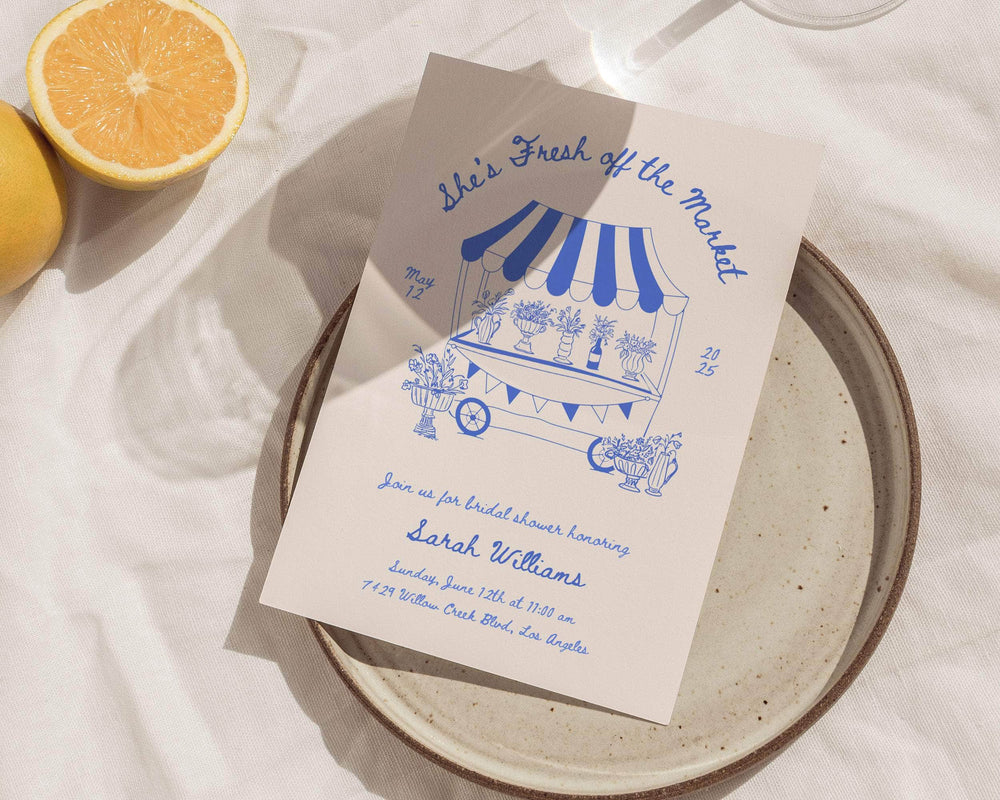 Instant Download - Canva Template Hand Drawn Fresh Off The Market Invitation