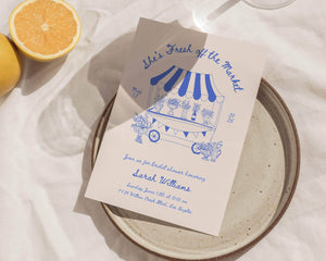 Instant Download - Canva Template Hand Drawn Fresh Off The Market Invitation