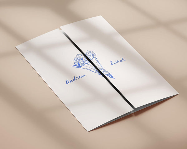 BeyzaLab Hand Drawn Gatefold Wedding Invitation