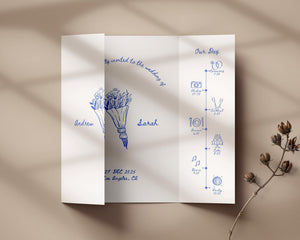 BeyzaLab Hand Drawn Gatefold Wedding Invitation
