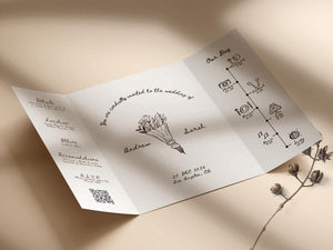BeyzaLab Hand Drawn Gatefold Wedding Invitation Template
