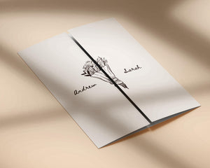 BeyzaLab Hand Drawn Gatefold Wedding Invitation Template