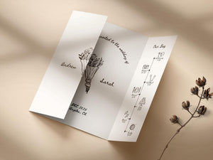 BeyzaLab Hand Drawn Gatefold Wedding Invitation Template