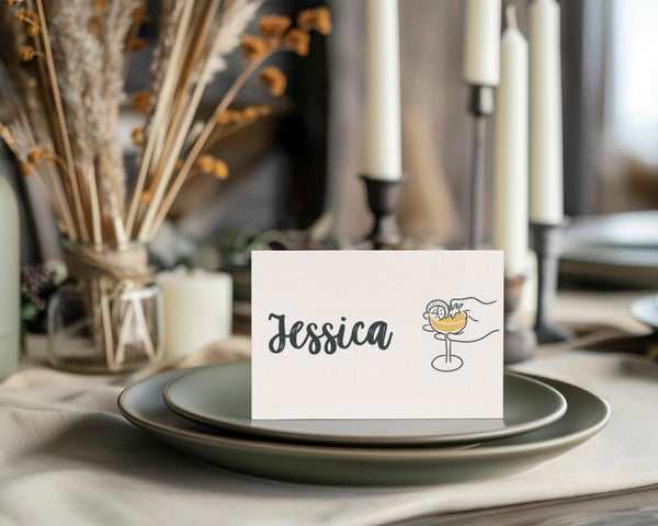 BeyzaLab Hand Drawn Place Cards