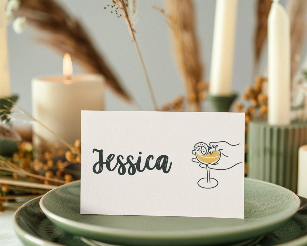 BeyzaLab Hand Drawn Place Cards