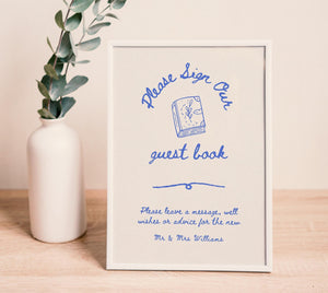 BeyzaLab Hand Drawn Wedding Guest Book Sign