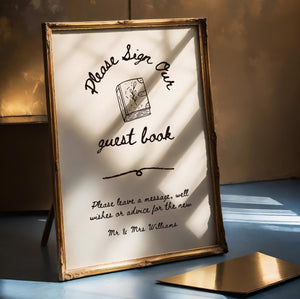 BeyzaLab Hand Drawn Wedding Guest Book Sign Template