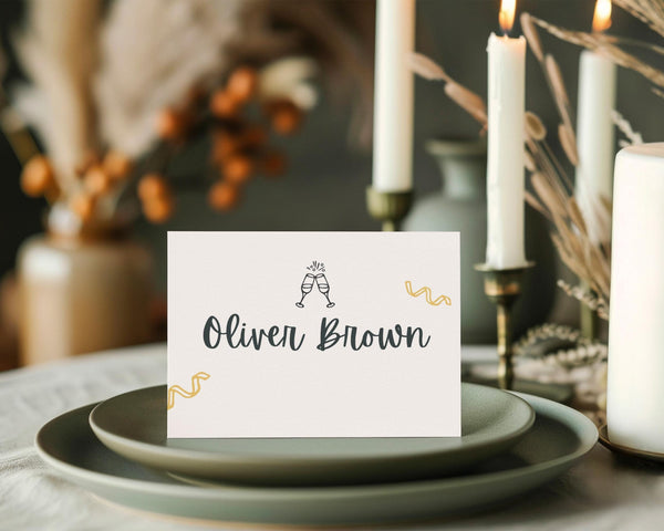 BeyzaLab Hand Drawn Wedding Place Cards