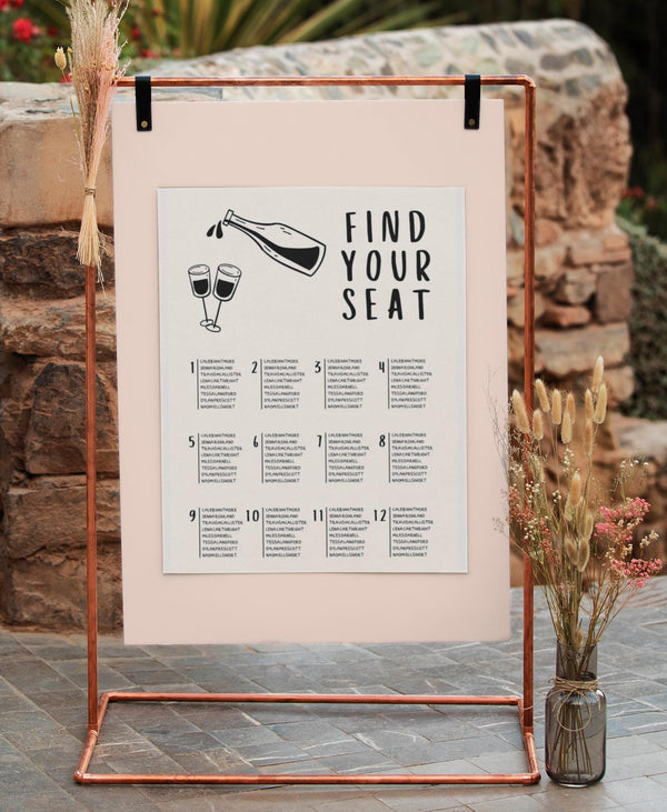 BeyzaLab Hand Drawn Wedding Seating Chart