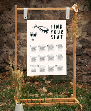 BeyzaLab Hand Drawn Wedding Seating Chart