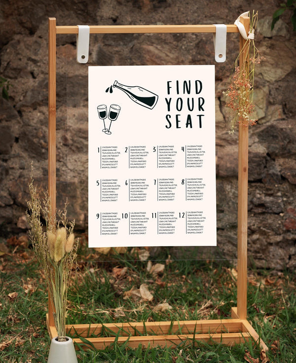 BeyzaLab Hand Drawn Wedding Seating Chart