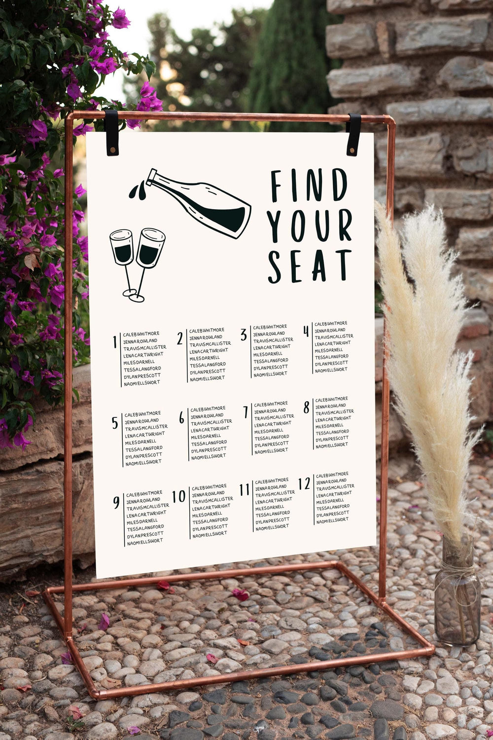 BeyzaLab Hand Drawn Wedding Seating Chart