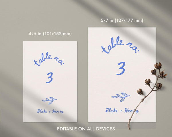 BeyzaLab Hand Drawn Wedding Table Numbers