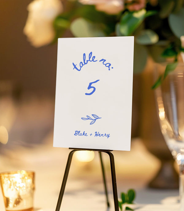 BeyzaLab Hand Drawn Wedding Table Numbers