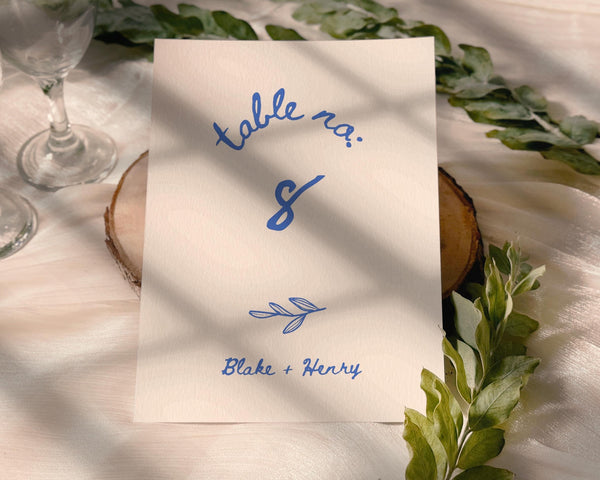 BeyzaLab Hand Drawn Wedding Table Numbers