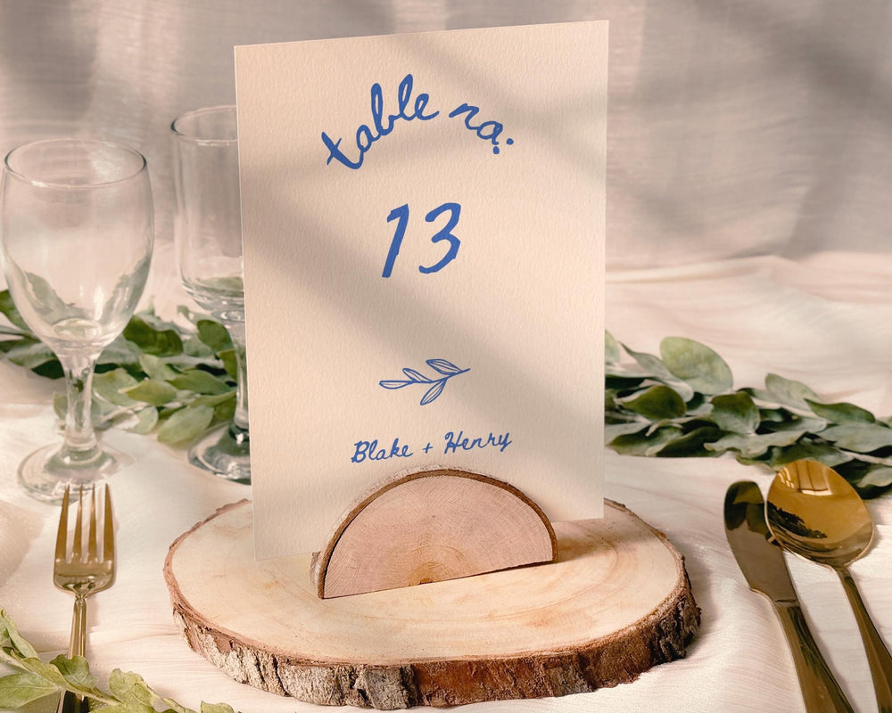 BeyzaLab Hand Drawn Wedding Table Numbers