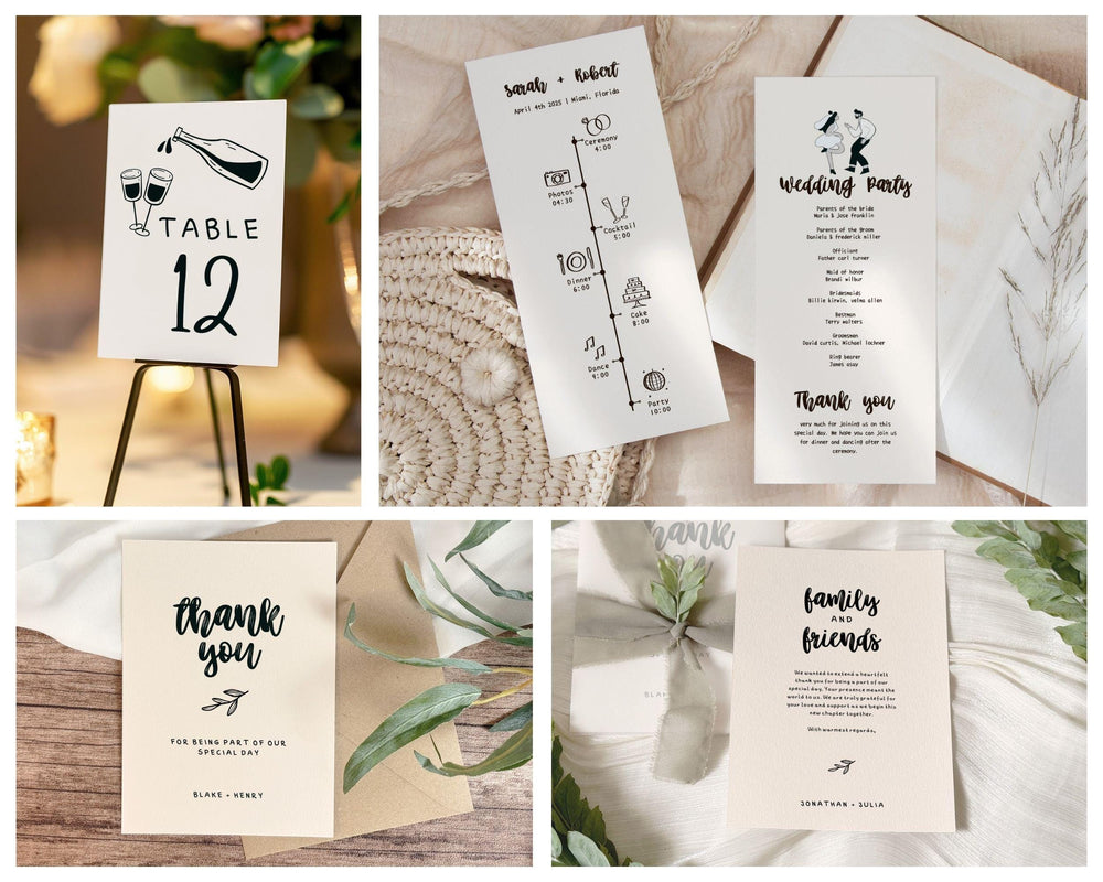 BeyzaLab Hand Drawn Wedding Template Bundle