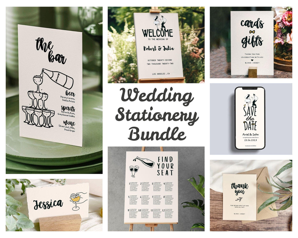 BeyzaLab Hand Drawn Wedding Template Bundle