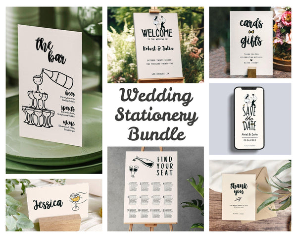 BeyzaLab Hand Drawn Wedding Template Bundle