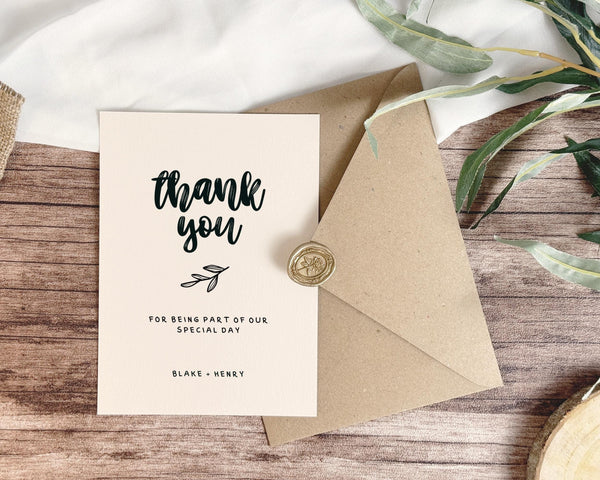 BeyzaLab Hand Drawn Wedding Thank You Cards
