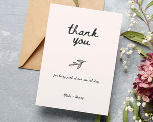 BeyzaLab Hand Drawn Wedding Thank You Cards Template