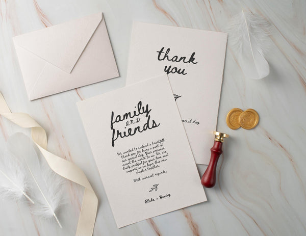 BeyzaLab Hand Drawn Wedding Thank You Cards Template